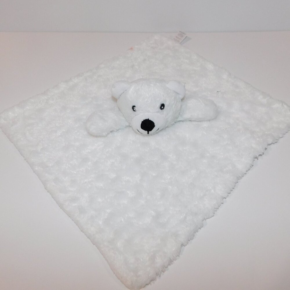 Necessities White Polar Teddy Bear Swirls Security Blanket Baby lovey nunu Plush